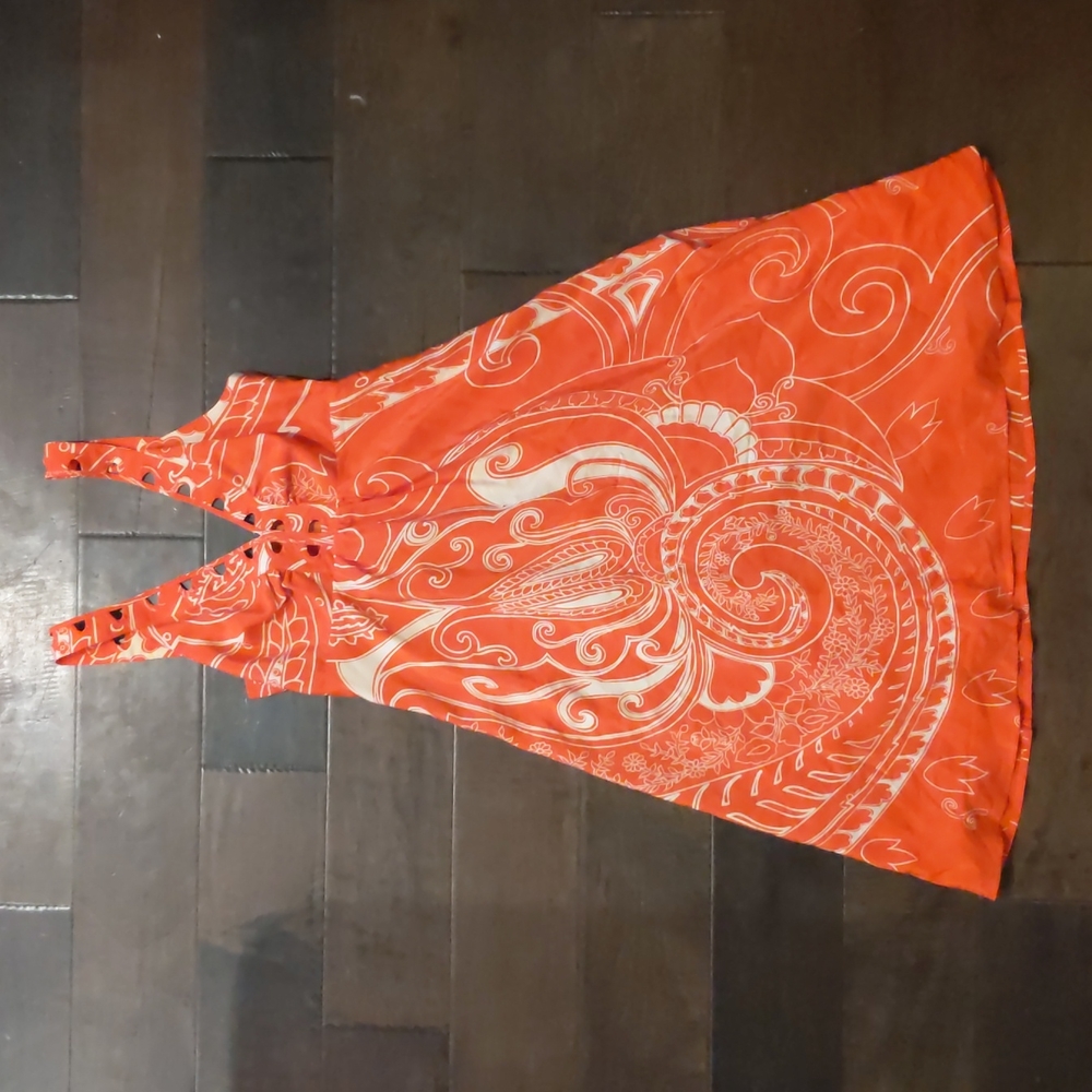 Anthropology Orange Beth Bowley silk dress